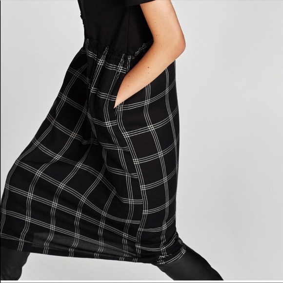Zara checked combination dress - Picture 3 of 5